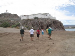 Our second day in Mulege involved an excursion to the Lighthouse and Loma Linda. Here the group is starting their trek to the top of the lighthouse.