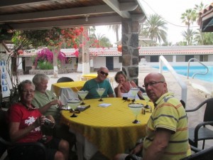 Margarita happy hour at Hotel Serenidad; voted one of the best places for margaritas. Our last day in Mulege. 