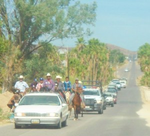 Funeral procession for a Cowboy