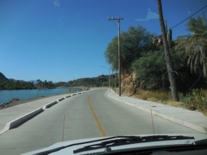 Looking upriver on the new Mulege roadway