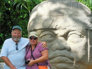 Dan & Lisa with the big Olmec Head