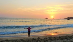 Sunset on our arrival at Zipolite